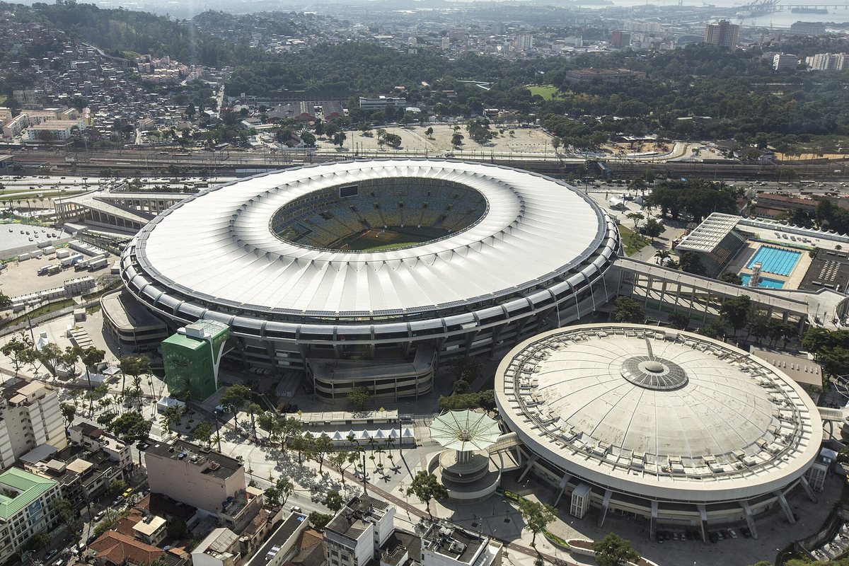 Vista aérea del estadio Maracaná en Río de Janeiro