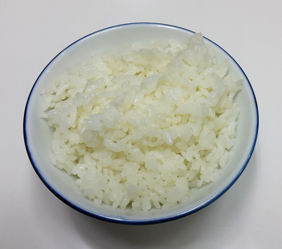 White rice served in a rice bowl